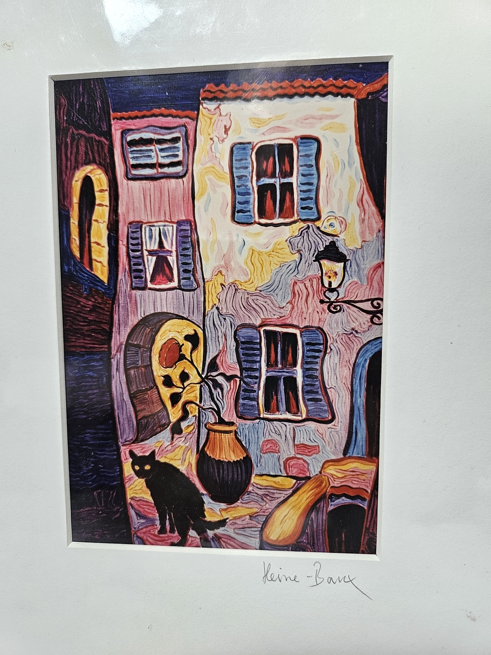 Abstract European Street Art Print By Heine-Baux Artist Serigraph